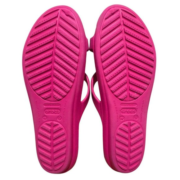 Crocs Sanrah Circle Slide Sandals Pink White Slip-On Pool Beachwear Womens 9 - Picture 8 of 10